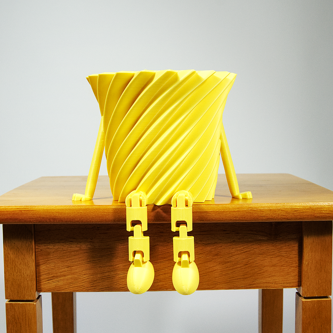 3D Printed Spiral Planter with Dangling Legs | Modern Cute Succulent Pot
