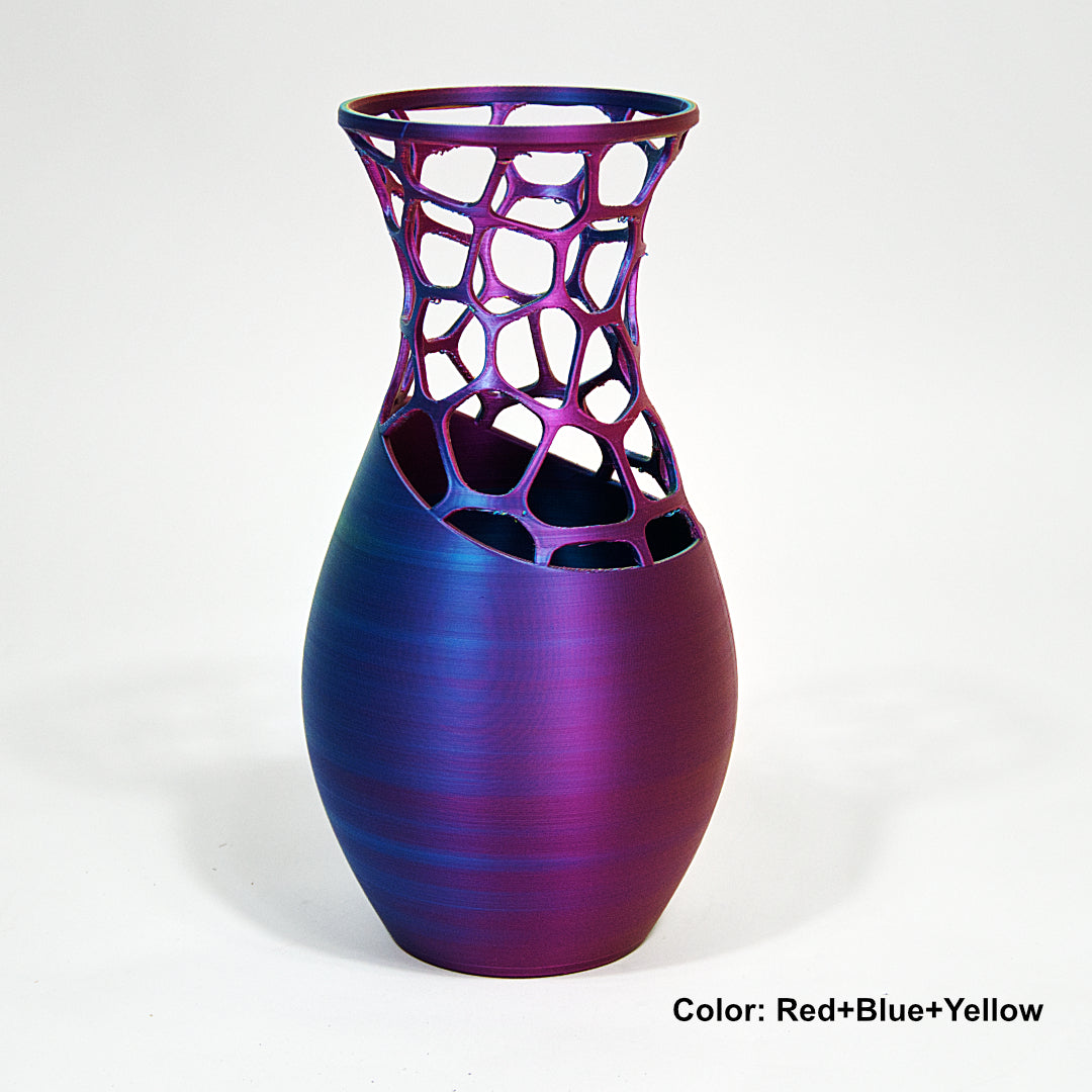 Handmade Iridescent 3D Printed Vase | Modern Geometric Home Decor