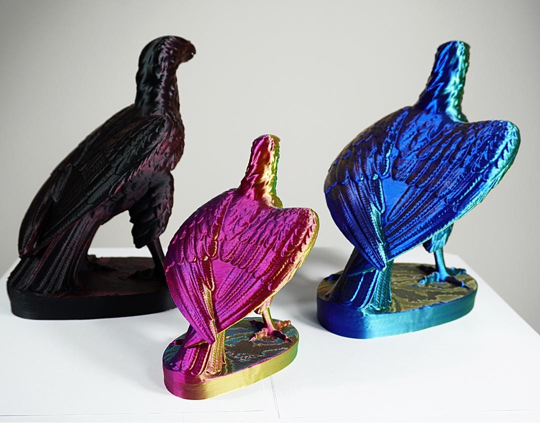 Color-Changing American Eagle Statue – 3D Printed Patriotic Decor