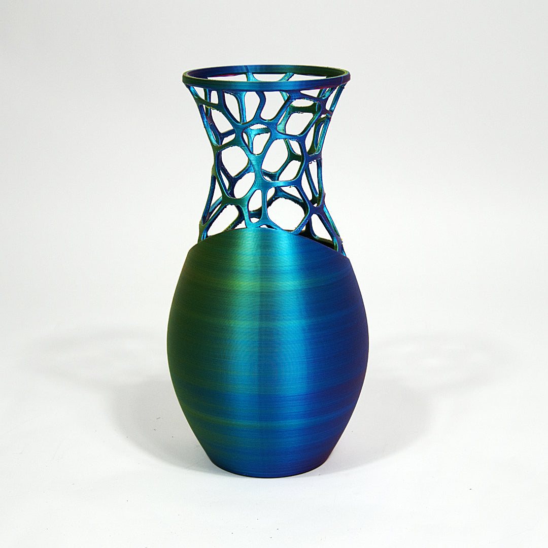 Handmade Iridescent 3D Printed Vase | Modern Geometric Home Decor