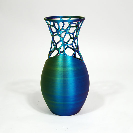 Handmade Iridescent 3D Printed Vase | Modern Geometric Home Decor