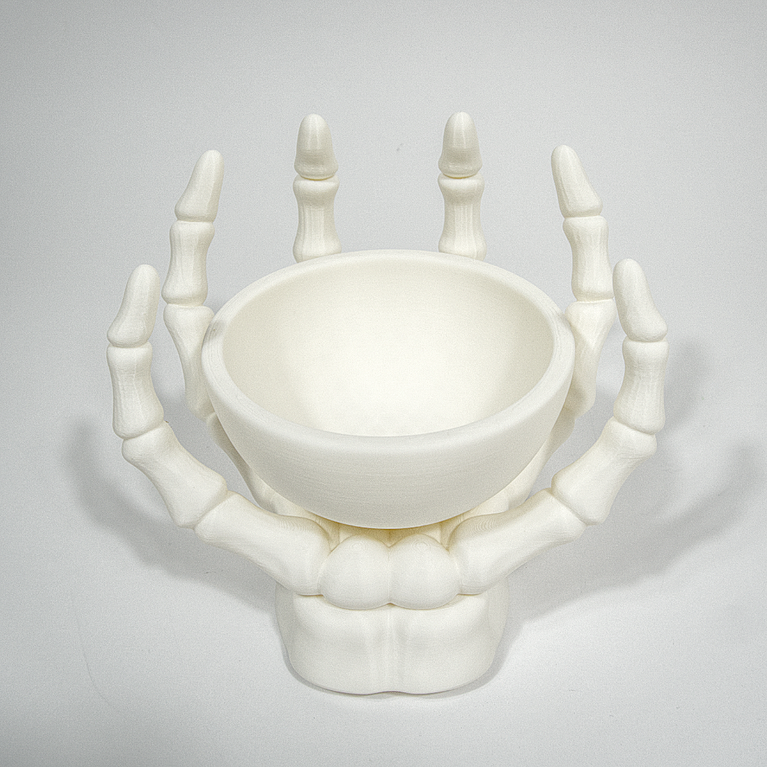 3D Printed Skeleton Hands Bowl – Gothic Halloween Decor | Unique Handmade Centerpiece