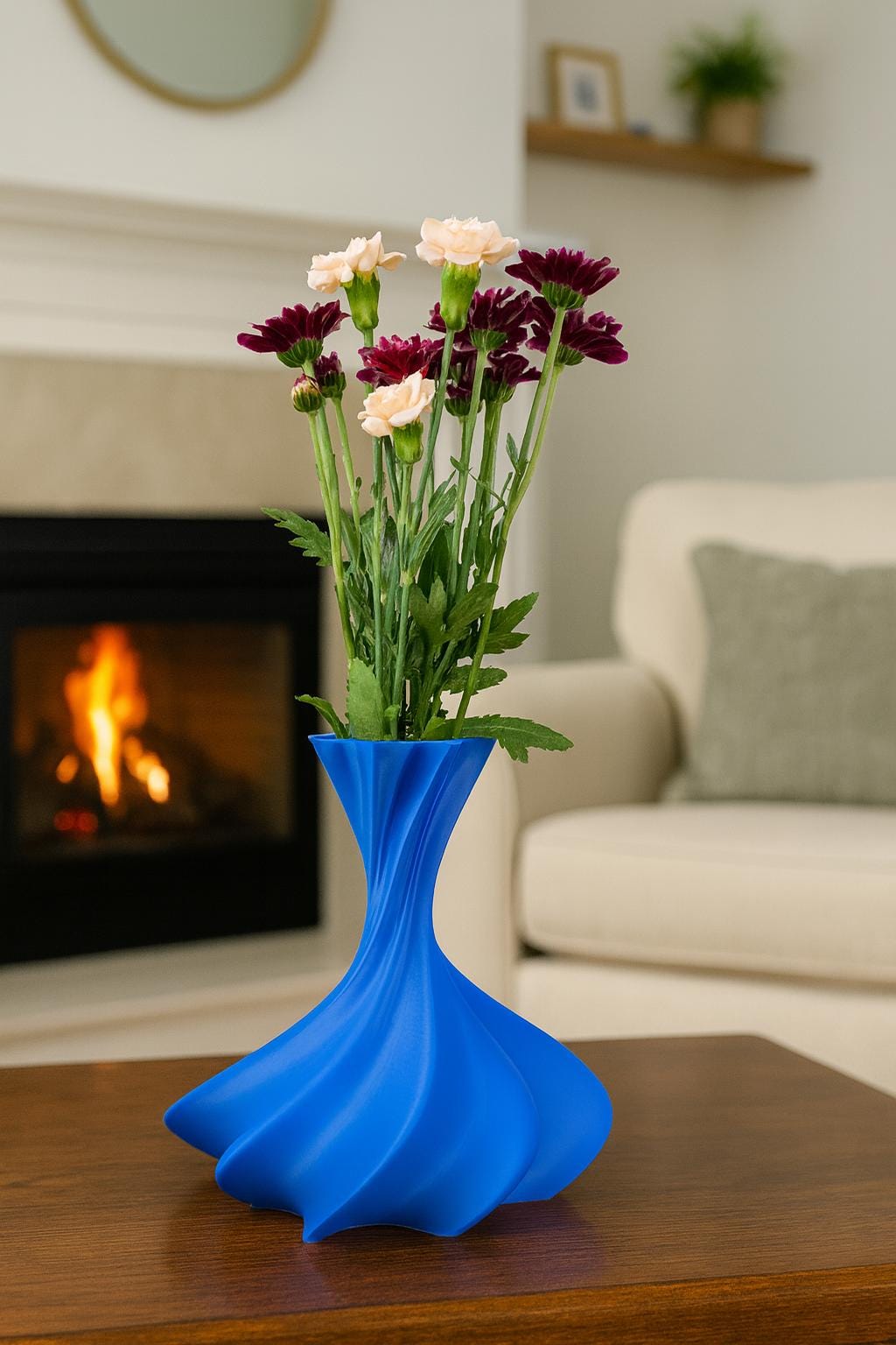 3D Printed Iridescent Spiral Vase | Modern Home Décor | Futuristic 3D Art Piece