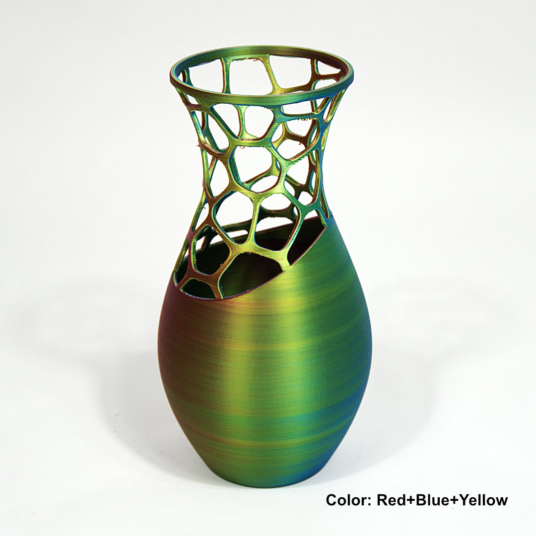 Handmade Iridescent 3D Printed Vase | Modern Geometric Home Decor