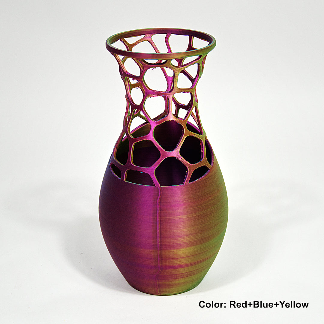 Handmade Iridescent 3D Printed Vase | Modern Geometric Home Decor