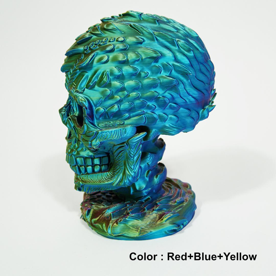 3D Printed Iridescent Skull — Gothic Decor & Headphone Stand