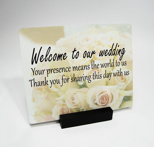 Custom Metal Photo Print with Wood Stand | Waterproof Personalized Sign