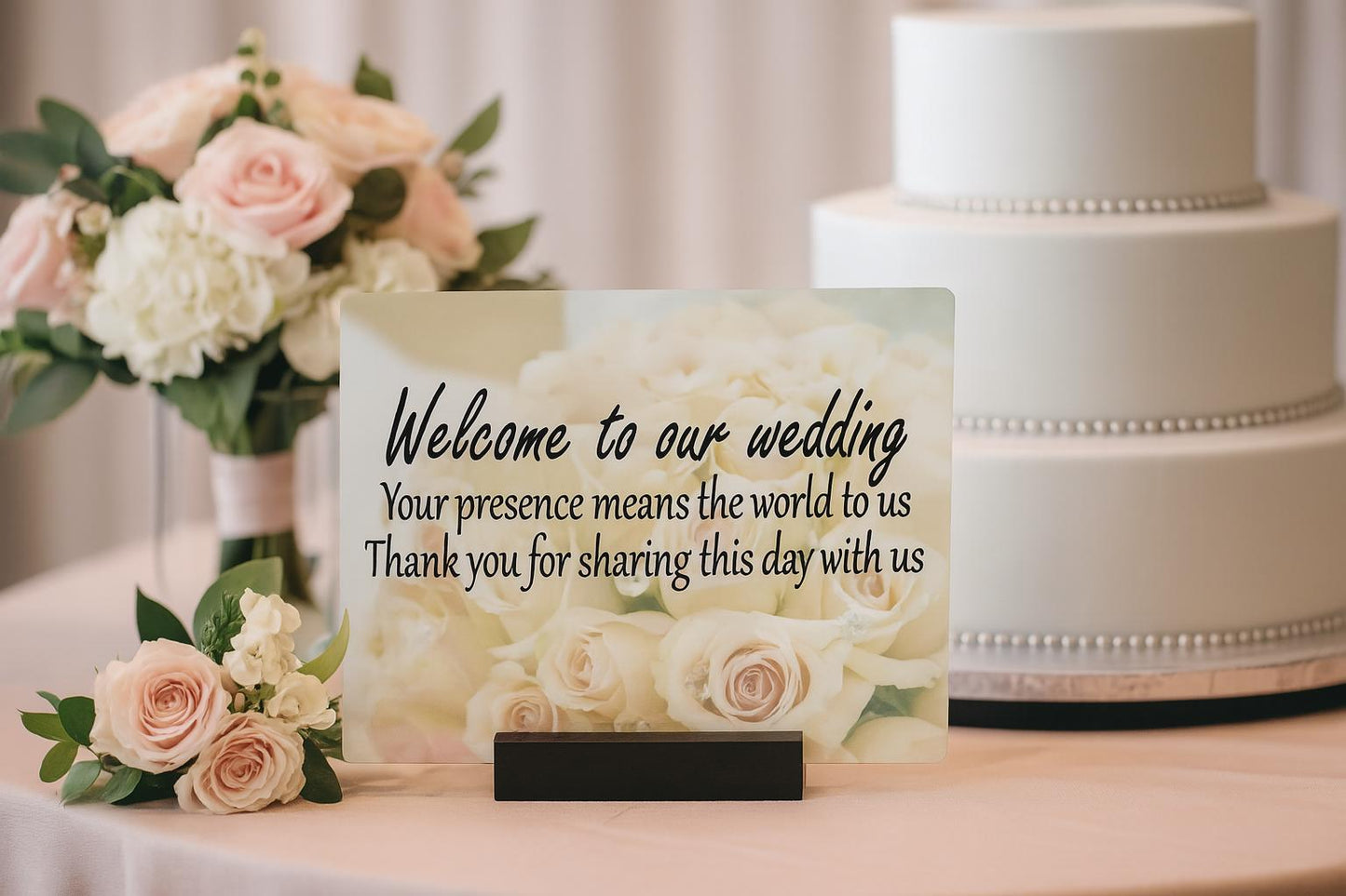 Custom Metal Photo Print with Wood Stand | Waterproof Personalized Sign