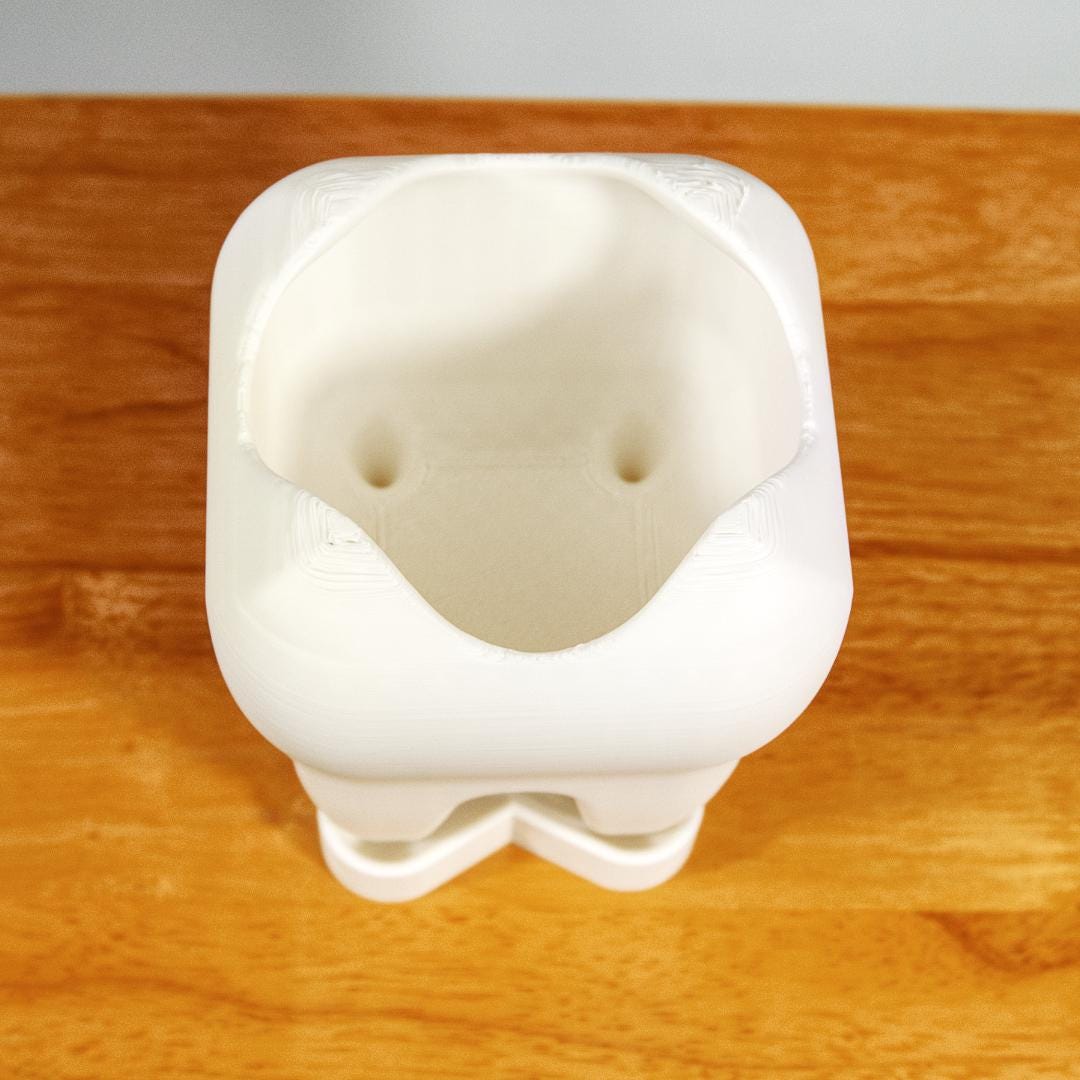 Tooth Planter with Saucer – 3D Printed Eco-Friendly Plant Pot | Unique Dentist Gift & Modern Home Décor