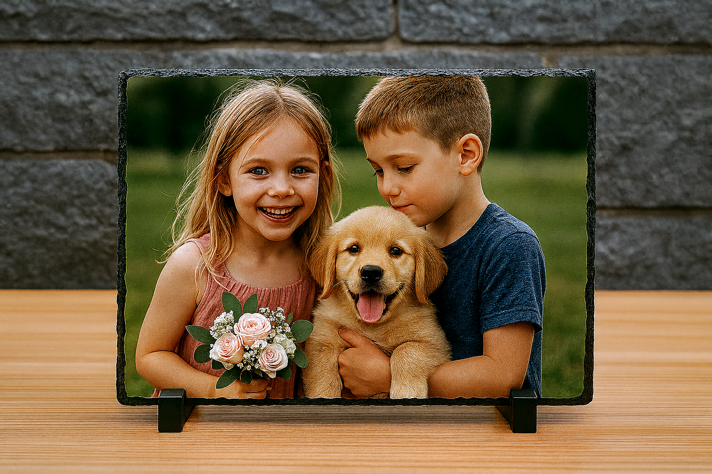 Personalized Photo Slate – Custom Stone Picture Frame Gift