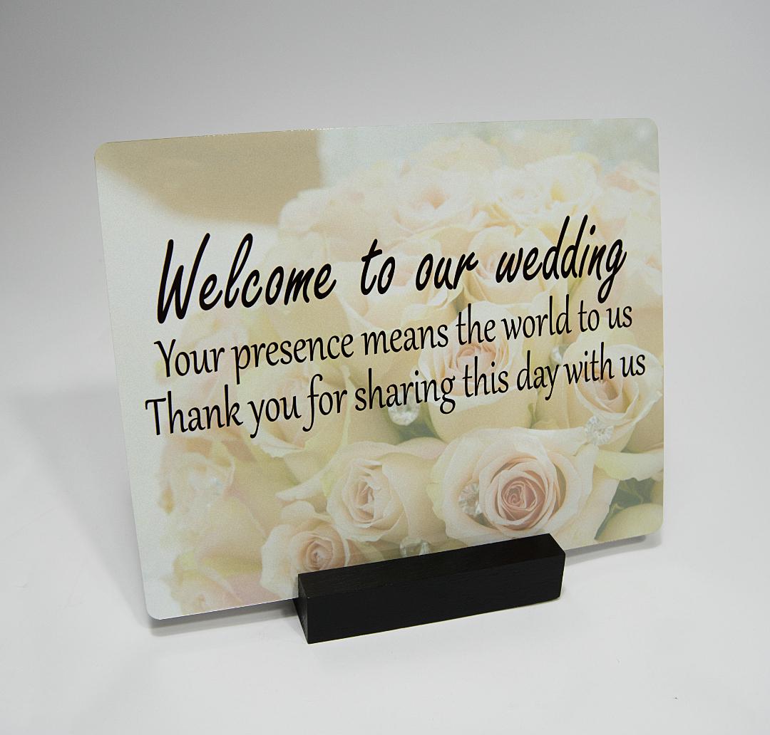 Custom Metal Photo Print with Wood Stand | Waterproof Personalized Sign