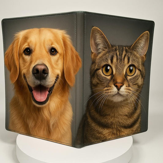 Personalized Faux Leather Photo Journal – Custom Double-Sided Cover