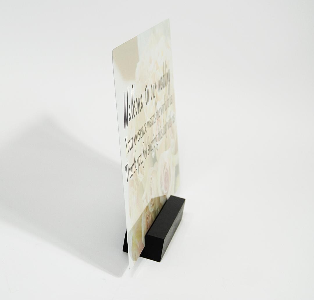 Custom Metal Photo Print with Wood Stand | Waterproof Personalized Sign