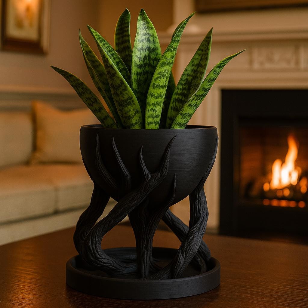 3D Printed Haunted Tree Root Planter | Gothic Halloween Décor | Spooky Artistic Pot