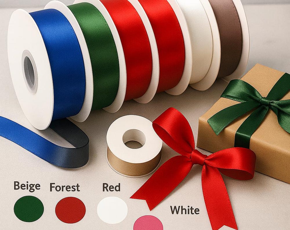 Luxury Double Face Satin Ribbon – 1" Wide | Choose Your Color & Length