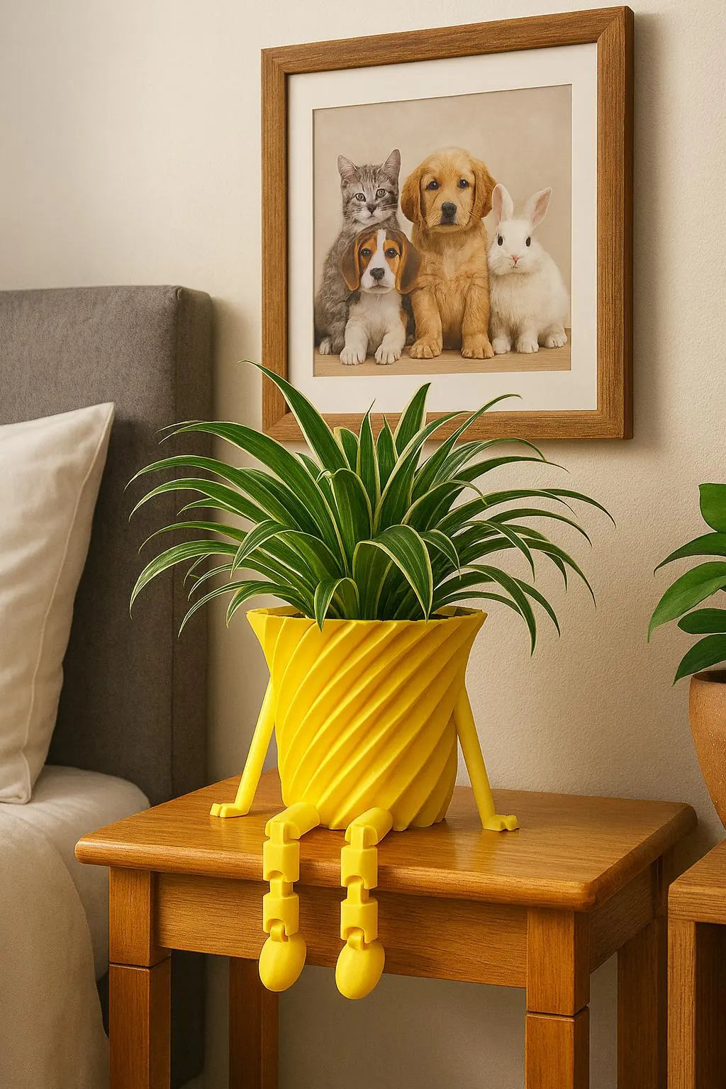 3D Printed Spiral Planter with Dangling Legs | Modern Cute Succulent Pot